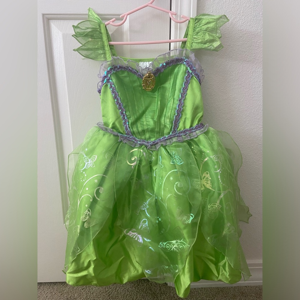 Girls size 5/6 Disney Tinkerbell Costume Dress + Light up Wings